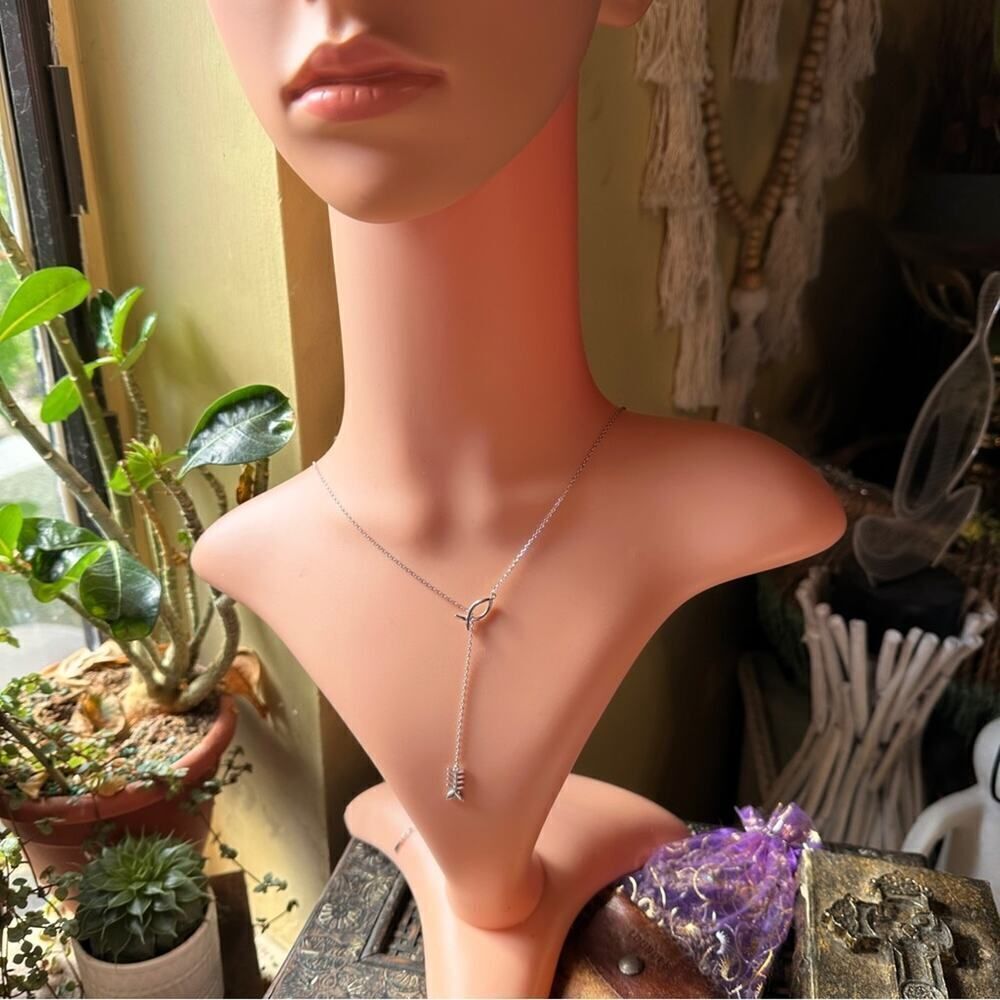 Fish Bone Skeleton Sterling Silver Lariat Necklace